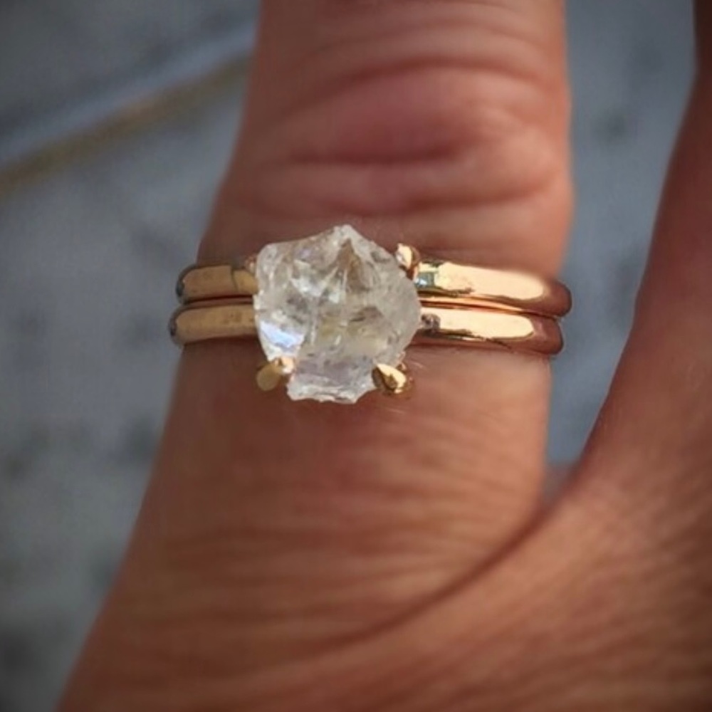 Rosegold Herkimer Diamond Ring